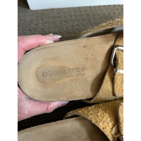 Dsquared2 beige ‘Sonny’ leather slides Mens Size 43 - Picture 11 of 12